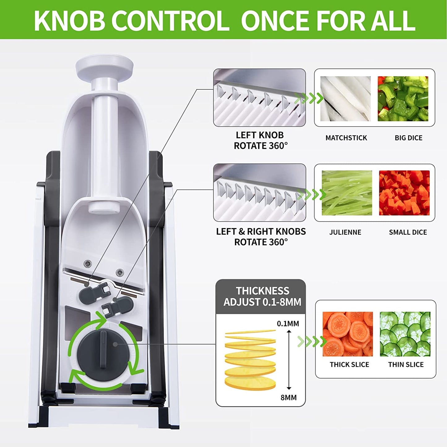 Safe Slice 4-in-1 Multifunctional Manual Vegetable Cutter & Mandoline Slicer – Adjustable Thickness for Dicing, Julienne & Slicing – Professional Kitchen Gadget for Fast Meal Prep
