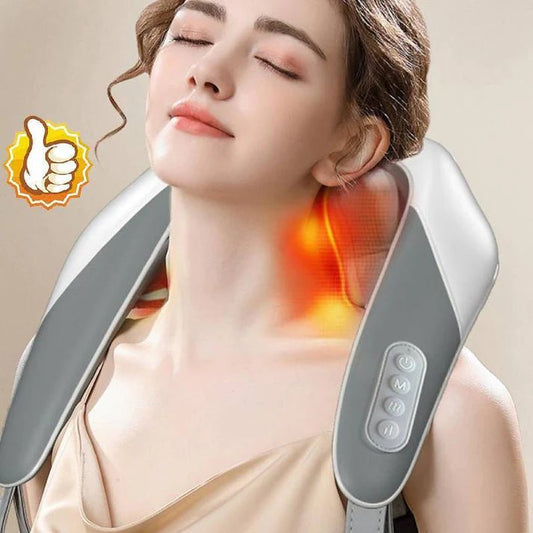 3D Deep-Kneading Shiatsu Massage Pillow with Heat - Cordless Neck, Back & Shoulder Massager for Home, Office & Car | Fast UAE Delivery