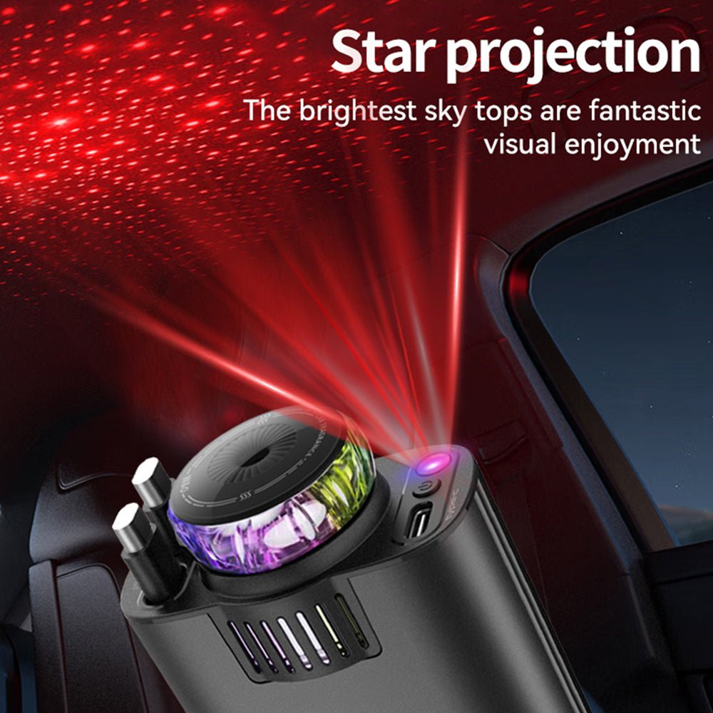 5-in-1 Starlight Fast Car Charger - Type-C PD 3.0 & USB Port with Built-in Perfume Diffuser & RGB Ambient Light | Fast UAE Delivery