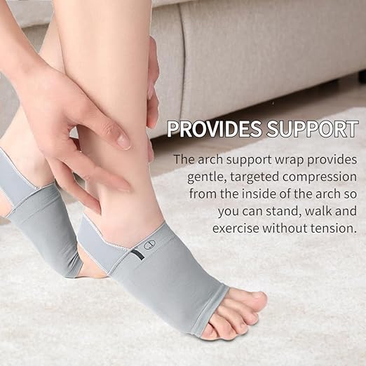 Arch Support Sleeves with Silicone Cushion Pad | Compression Foot Wrap for Flat Feet, Plantar Fasciitis & Heel Pain Relief