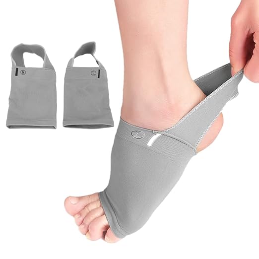 Arch Support Sleeves with Silicone Cushion Pad | Compression Foot Wrap for Flat Feet, Plantar Fasciitis & Heel Pain Relief