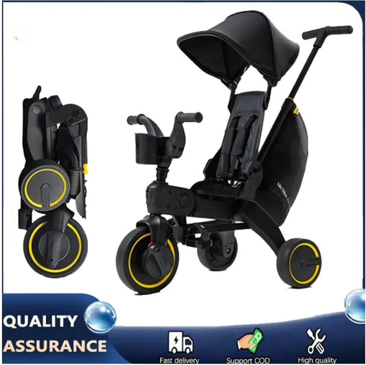 NoonUrban Ultra-Compact Foldable Toddler Stroller & Tricycle - 2-in-1 Lightweight Travel Trike for 10-36 Months | Fast UAE Delivery