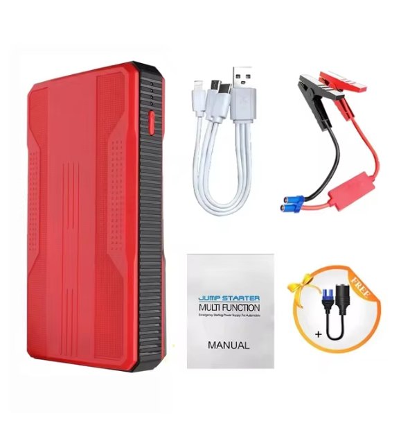 JXIANG POWER® 4-in-1 Portable Car Jump Starter & 18W Fast Charging Power Bank – 12V Emergency Battery Booster with LED SOS Rescue Light