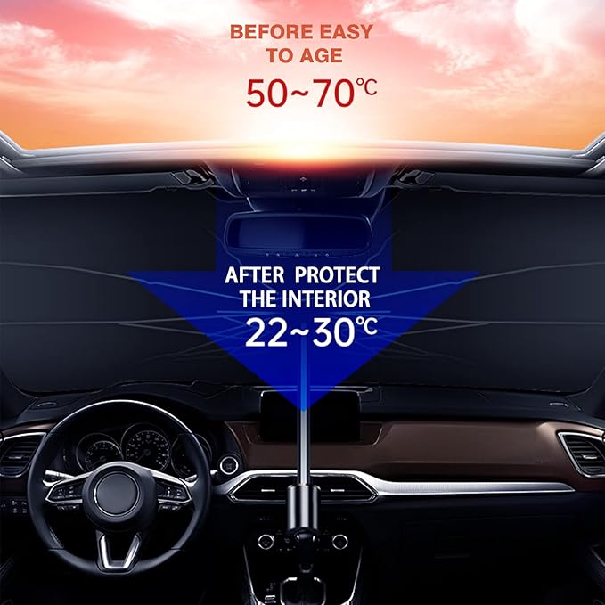 Car Windshield Sun Umbrella | Foldable UV Shield for UAE Summers | 99% UV Block | Fits Sedan, SUV & Business Cars
