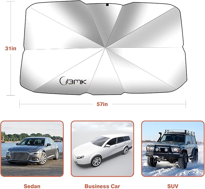 Car Windshield Sun Umbrella | Foldable UV Shield for UAE Summers | 99% UV Block | Fits Sedan, SUV & Business Cars