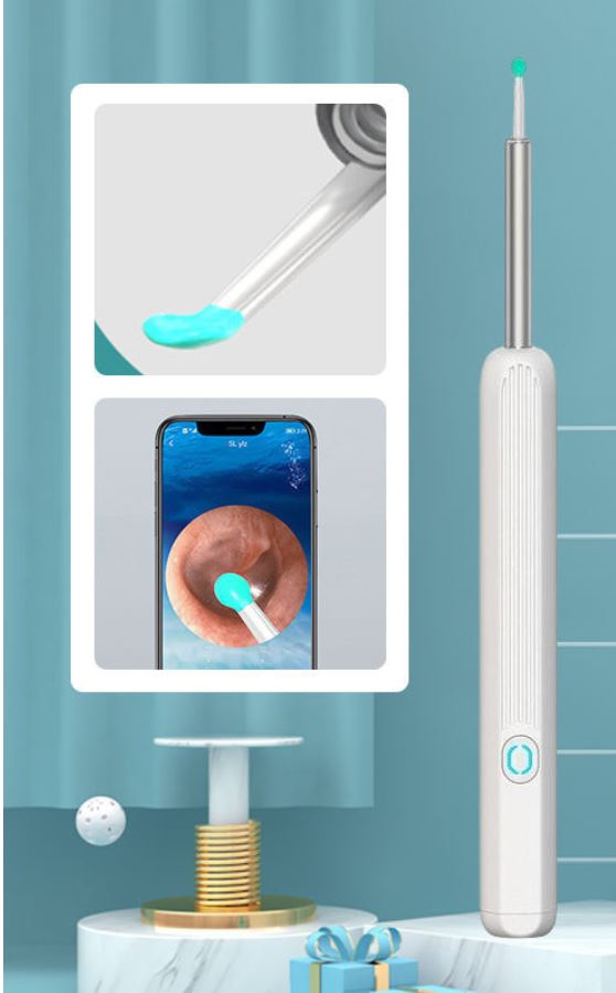 Smart Visual Earwax Removal Kit – 1080P HD Wireless Ear Ottoman Endoscope with LED Light | WiFi Ear Cleaning Camera for iOS & Android | Safe for Kids & Adults – White
