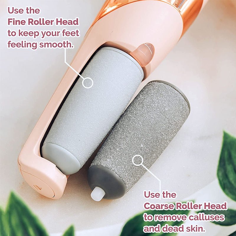 Pro-Grade Electric Pedicure Foot File & Callus Remover – Rechargeable Dead Skin Remover with 2 Speeds & 2 Roller Heads – Waterproof Spa-Quality Foot Care Tool (UAE Gold Edition)
