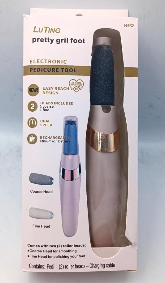 Pro-Grade Electric Pedicure Foot File & Callus Remover – Rechargeable Dead Skin Remover with 2 Speeds & 2 Roller Heads – Waterproof Spa-Quality Foot Care Tool (UAE Gold Edition)
