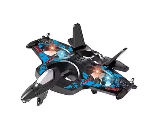 Fighter Combat RC Jet Drone | 2.4GHz 4-Axis Remote Control Stunt Plane with LED Lights | One-Key Takeoff & Headless Mode | Gift for Kids & Beginners