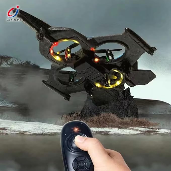 Fighter Combat RC Jet Drone | 2.4GHz 4-Axis Remote Control Stunt Plane with LED Lights | One-Key Takeoff & Headless Mode | Gift for Kids & Beginners