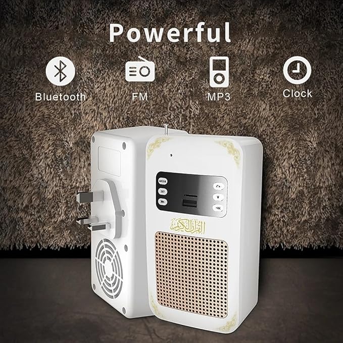 Honton SQ669 Smart Quran Speaker – Wall Plug Bluetooth MP3 Player with Remote & App Control | Full Quran Recitation & 16+ Translations