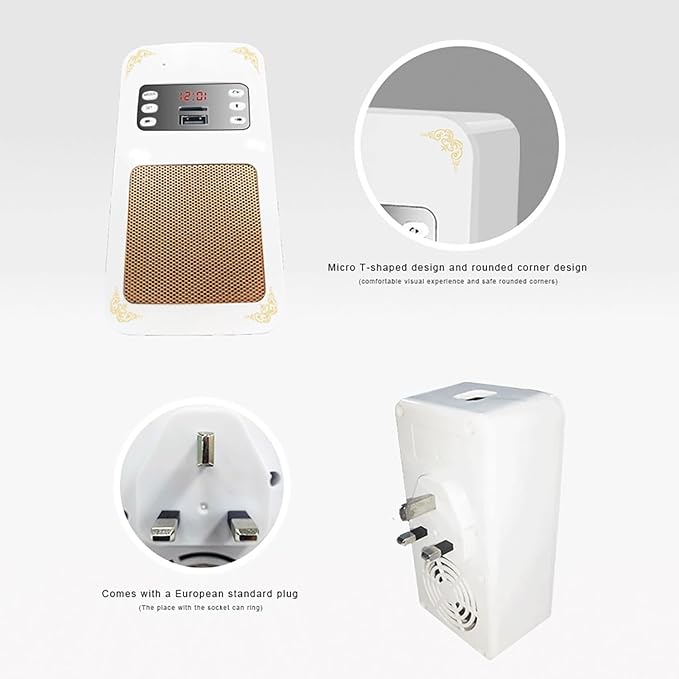 Honton SQ669 Smart Quran Speaker – Wall Plug Bluetooth MP3 Player with Remote & App Control | Full Quran Recitation & 16+ Translations