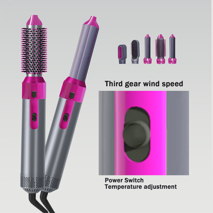 Elite 5-in-1 Hot Air Brush & Ceramic Styler Set – Professional Negative Ion Hair Dryer, Curler & Volumizer – Multi-Styler for All Hair Types (2026 Salon Edition UAE)