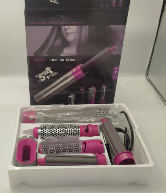 Elite 5-in-1 Hot Air Brush & Ceramic Styler Set – Professional Negative Ion Hair Dryer, Curler & Volumizer – Multi-Styler for All Hair Types (2026 Salon Edition UAE)