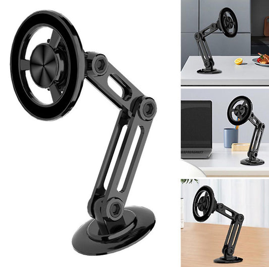 Volar™ Ultra-Stable Magnetic Car Phone Mount – 360° Rotatable & Telescopic Folding Dashboard Stand – MagSafe Compatible