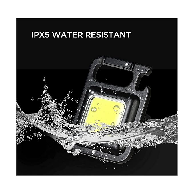 Ultra Bright Mini COB Keychain Flashlight | IPX5 Waterproof Rechargeable Emergency Light for Camping, Hiking & Repairs