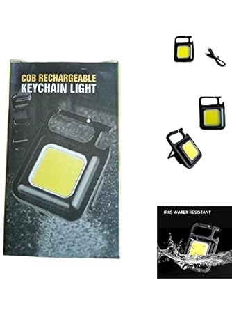 Ultra Bright Mini COB Keychain Flashlight | IPX5 Waterproof Rechargeable Emergency Light for Camping, Hiking & Repairs