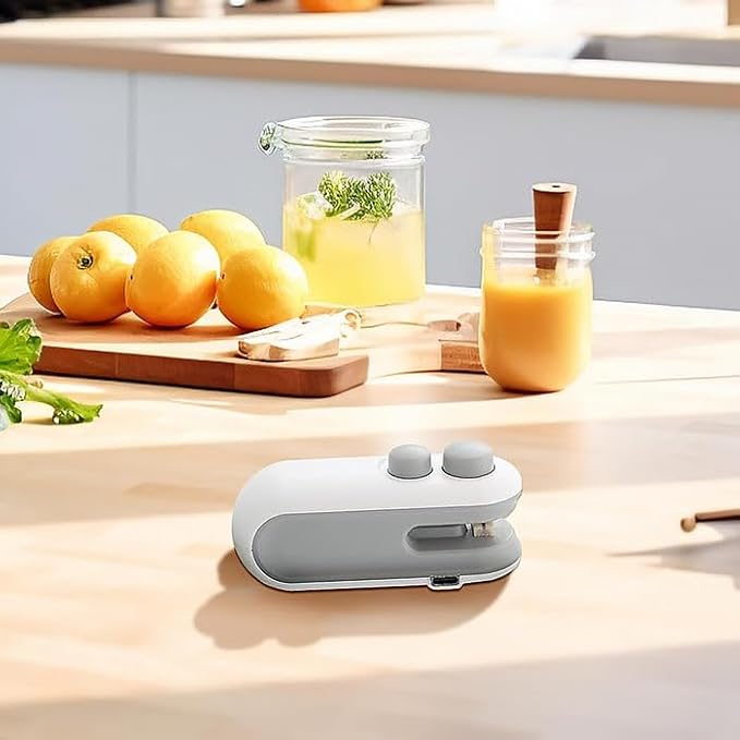 2-in-1 Mini Bag Sealer & Cutter | USB Rechargeable Handheld Heat Sealer for Food Storage | Portable Vacuum Sealer for Chips, Snacks & Kitchen Bags (UAE Edition)