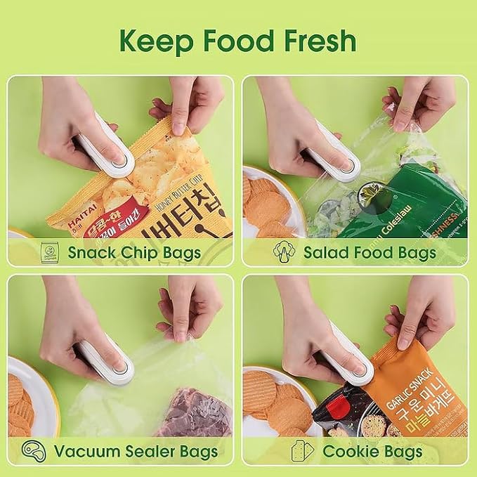 2-in-1 Mini Bag Sealer & Cutter | USB Rechargeable Handheld Heat Sealer for Food Storage | Portable Vacuum Sealer for Chips, Snacks & Kitchen Bags (UAE Edition)