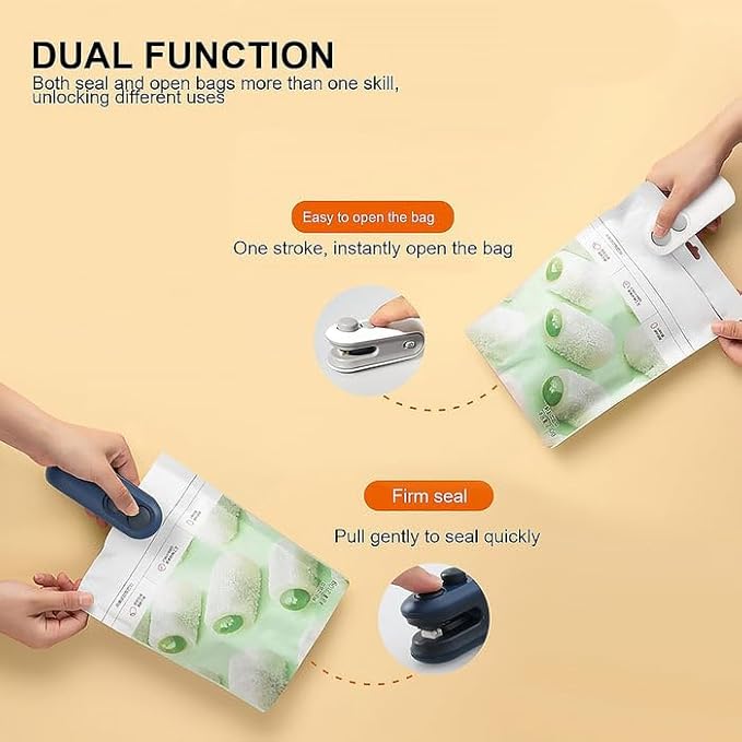 2-in-1 Mini Bag Sealer & Cutter | USB Rechargeable Handheld Heat Sealer for Food Storage | Portable Vacuum Sealer for Chips, Snacks & Kitchen Bags (UAE Edition)