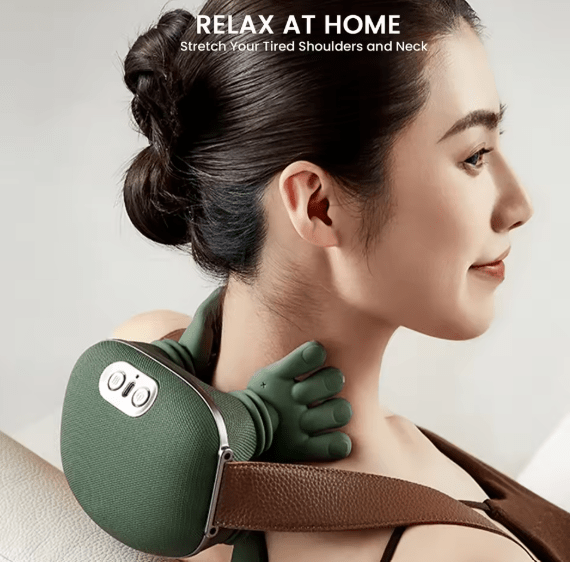 Elite Dual-Palm Neck & Shoulder Massager – Professional Deep Tissue Kneading Sensation – Portable & Cordless Cervical Relief Device for Home, Office & Travel (UAE Wellness Edition)