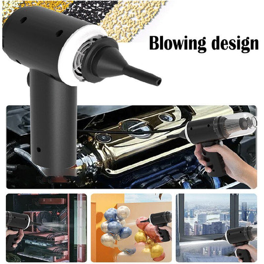 2-in-1 Smart Handheld Vacuum & Powerful Air Blower | Cordless, Portable & Rechargeable for Car, Home & Office (Black)