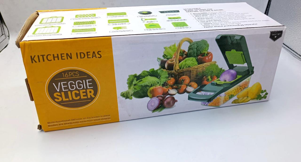 Ultimate 12-in-1 Vegetable Chopper & Slicer Set – Professional Onion Chopper with Container, Mandoline Slicer, Grater & Bonus Peeler – Multi-Blade Kitchen Tool for Fast Meal Prep (UAE Edition)