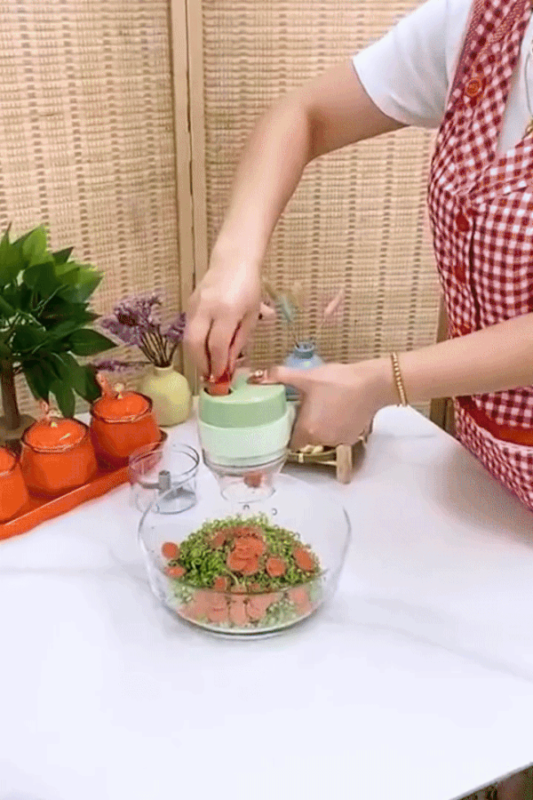 4-in-1 Handheld Electric Vegetable Cutter Set | Wireless Food Chopper & Slicer | USB Rechargeable Mini Garlic Mincer & Meat Grinder for UAE Kitchens