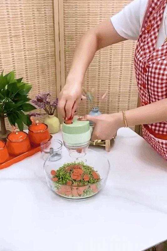 4-in-1 Handheld Electric Vegetable Cutter Set | Wireless Food Chopper & Slicer | USB Rechargeable Mini Garlic Mincer & Meat Grinder for UAE Kitchens